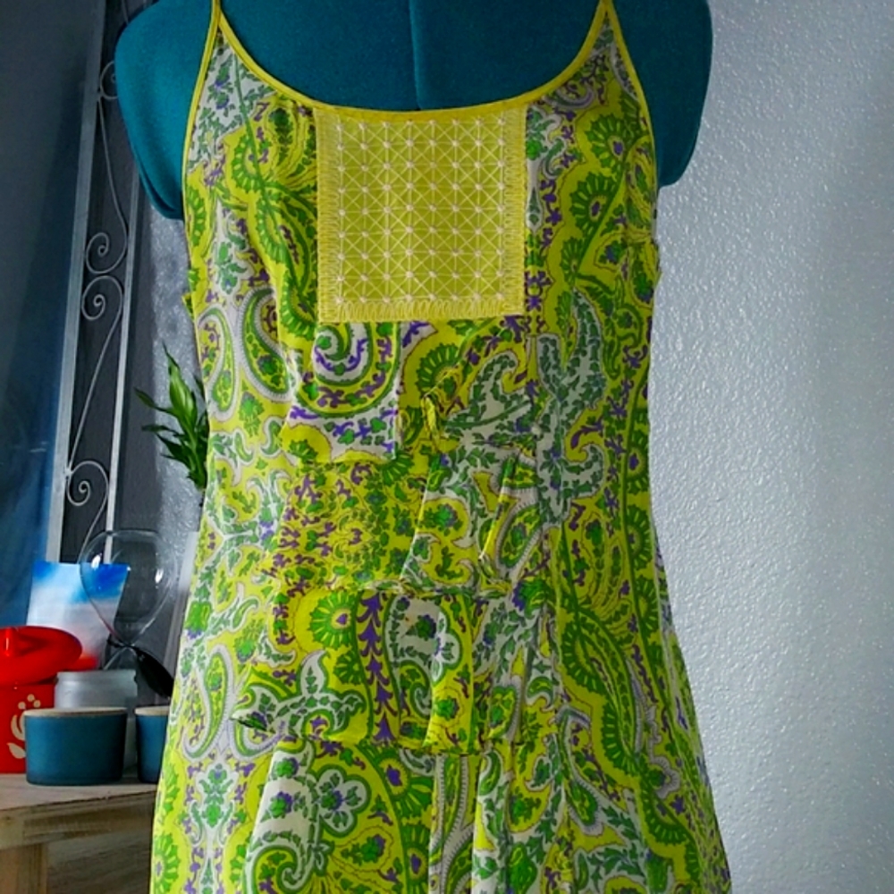 PLENTY BY TRACY REES 100% SILK BOHO CAMI HALTER TOP Size Small
